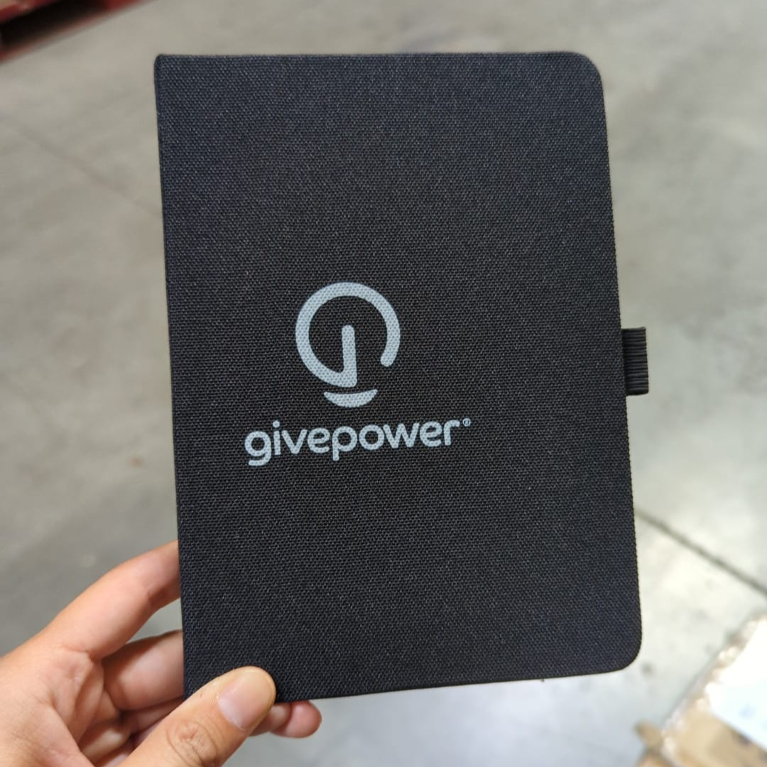 GivePower Cloth Notebook Black - GL17
