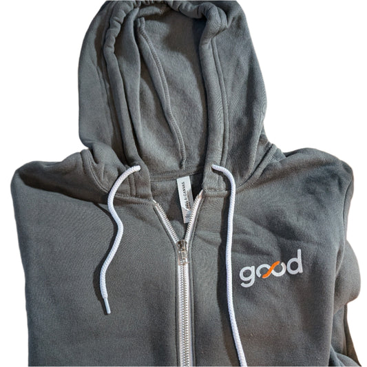 Bella Canvas Full Zip Hoodie Good Light Gray - GL58