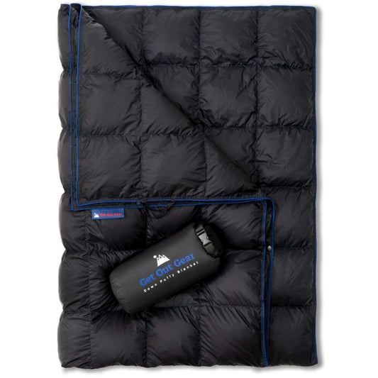 Get Out Gear Puffy Blanket aka "Down Puffy Camping Blanket" (Black) - GL60